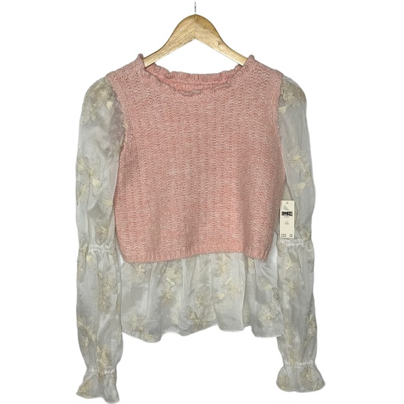 NWT Anthropologie Pink Layered Sweater Vest Blouse xxs - Picture 4 of 14